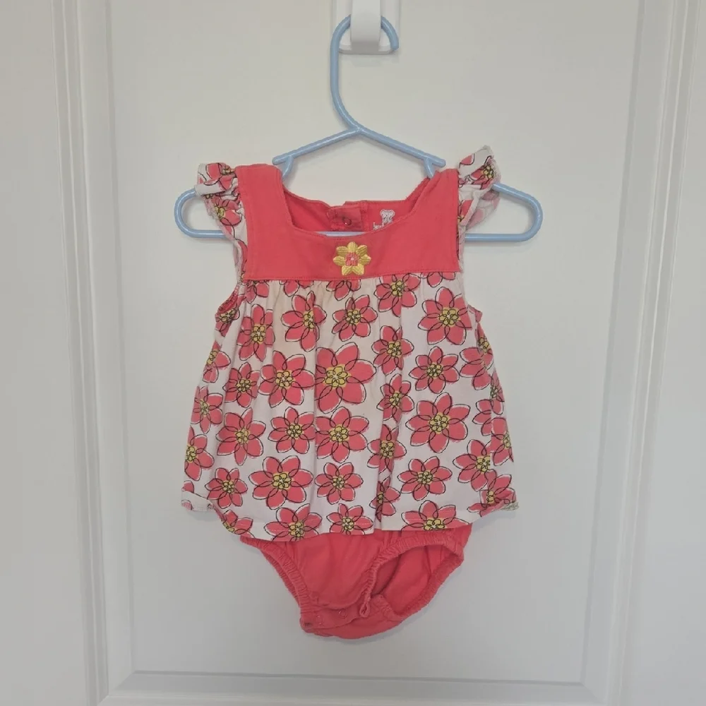 Koala Kids Pink and Yellow Oneaie Dress